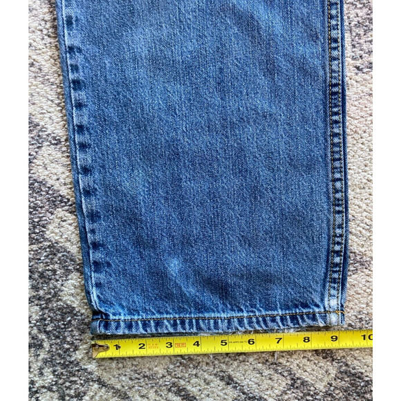 VTG Men's Sz 31x32 ANCHOR BLUE Jeans Relaxed Fit Y2K Grunge Pants - Picture 4 of 8